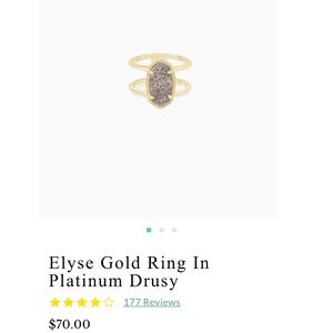 Kendra Scott Elyse Gold Ring In Platinum Drusy